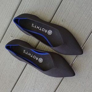 Rothy's The Point Black Solid Textile Slip On Ballet Flats Women’s US 7.5 EU 38.